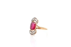 Bague ancienne 1900 rubis synthétique
