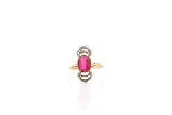 Bague ancienne 1900 rubis synthétique