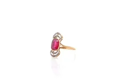 Bague ancienne 1900 rubis synthétique