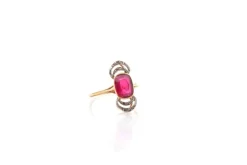 Bague ancienne 1900 rubis synthétique