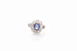 Bague ancienne 1900 saphir et diamants