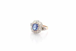 Bague ancienne 1900 saphir et diamants