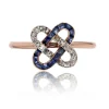 Bague ancienne agrafes de diamants et saphirs