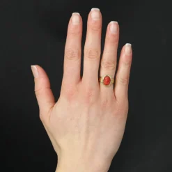 Bague ancienne camée corail