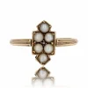 Bague ancienne écusson et perles fines