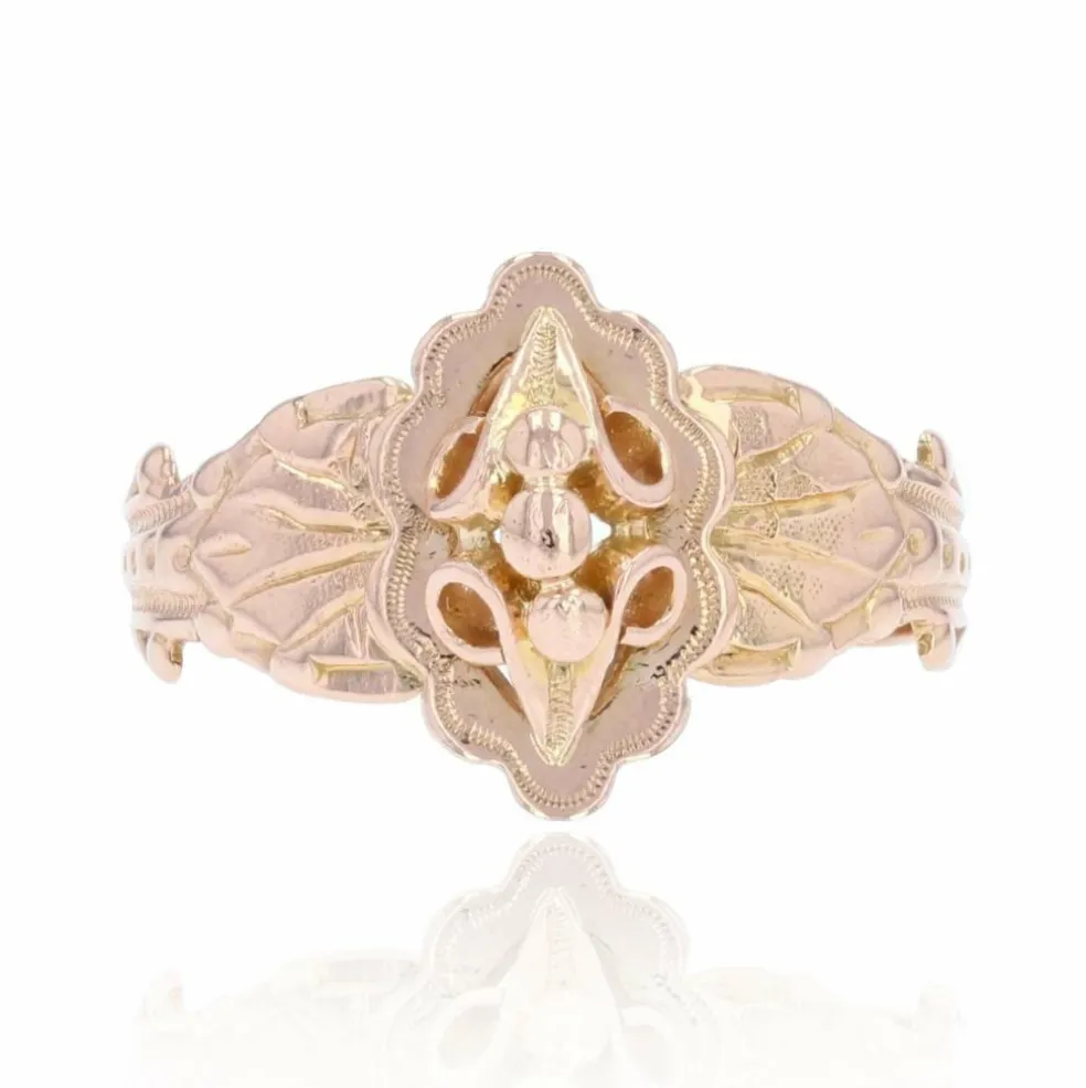 Bague ancienne de sentiment or rose