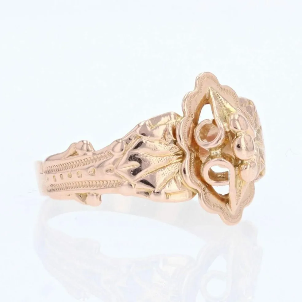 Bague ancienne de sentiment or rose
