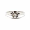 Bague ancienne diamant or blanc