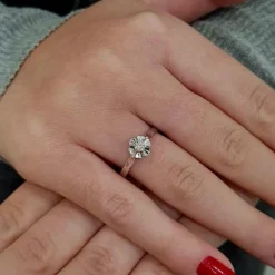 Bague ancienne diamant or blanc