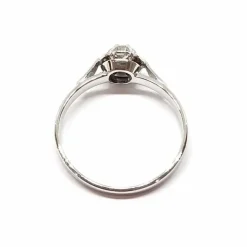 Bague ancienne diamant or blanc