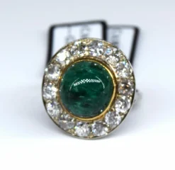 Bague ancienne diamants émeraude