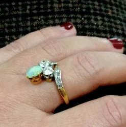 Bague ancienne diamants opale