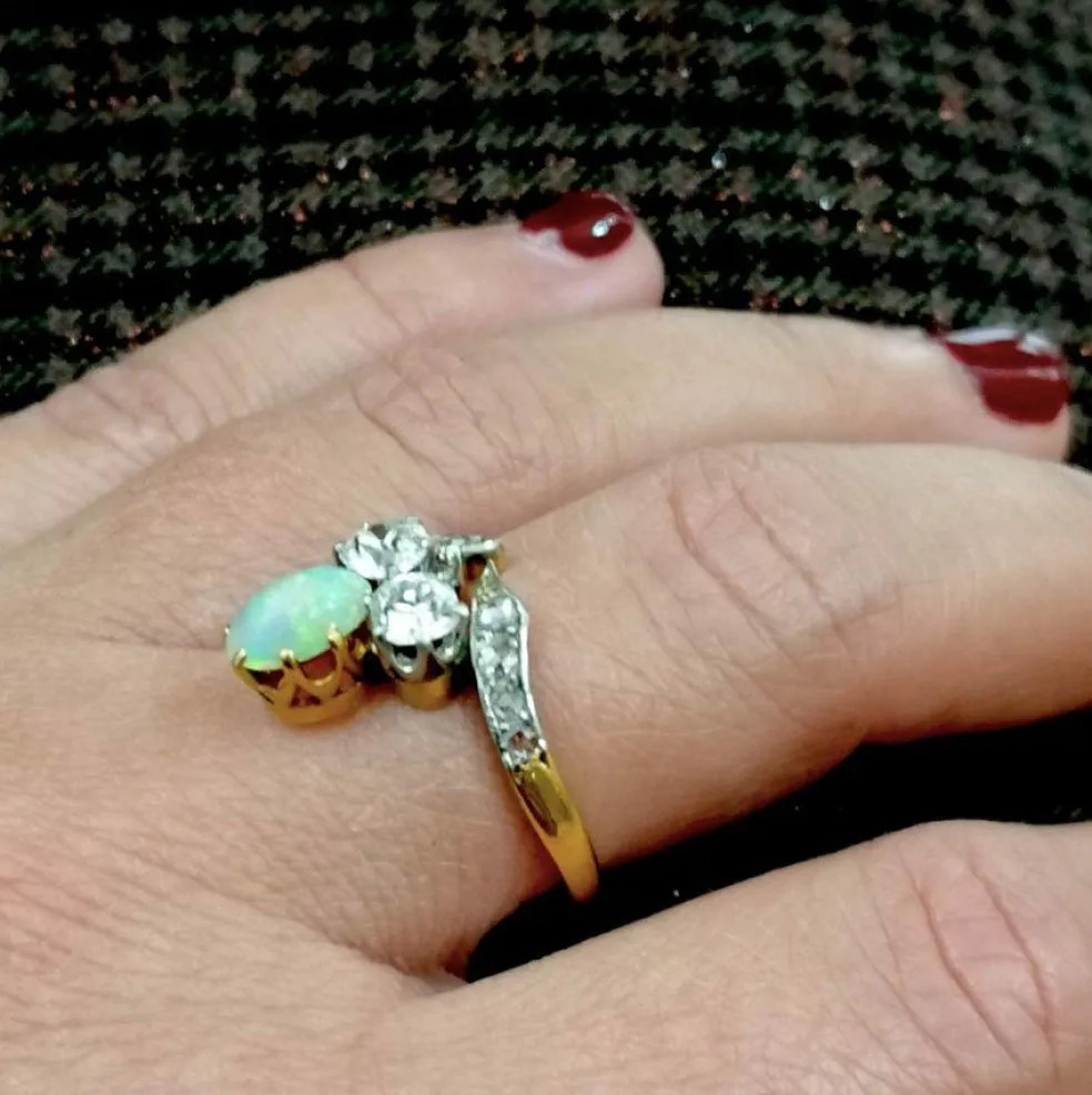 Bague ancienne diamants opale