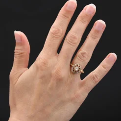 Bague ancienne diamants pompadour étoilée