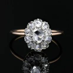 Bague ancienne diamants pompadour