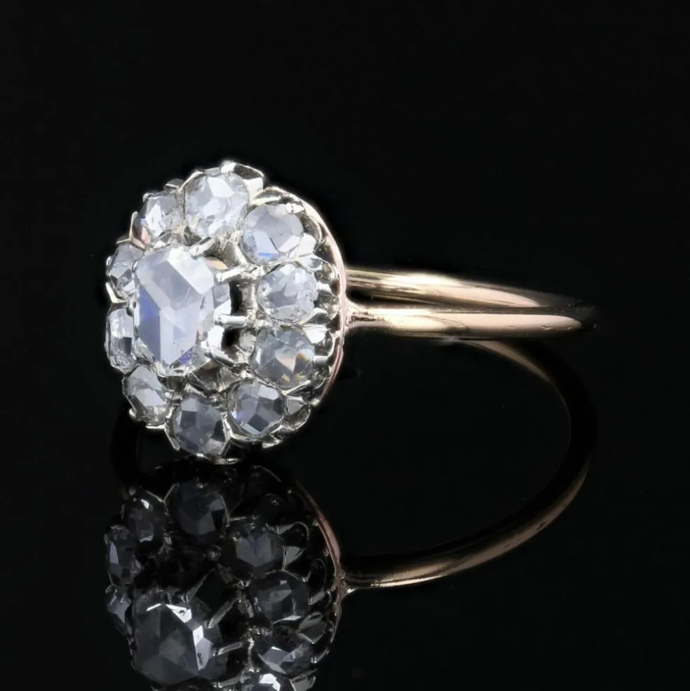Bague ancienne diamants pompadour