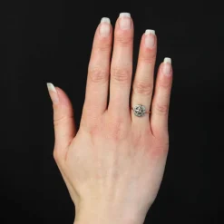 Bague ancienne diamants taillés en rose ronde