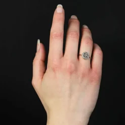 Bague ancienne diamants taillés en rose ronde