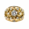 Bague ancienne dôme d'écailles et de diamants