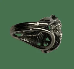 BAGUE ANCIENNE DÔME DIAMANTS OR BLANC & PLATINE