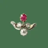 Bague ancienne duchesse or jaune diamants et rubis