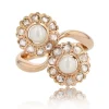 Bague ancienne duo marguerites perles diamants
