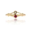 Bague ancienne duo perle fine grenat