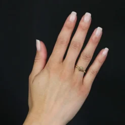 Bague ancienne duo perle fine grenat