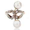 Bague ancienne duo perles et diamants