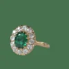 bague ancienne en émeraude verte