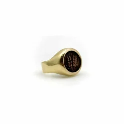 Bague ancienne en or avec pièce de monnaie du roi Agrippa Ier
