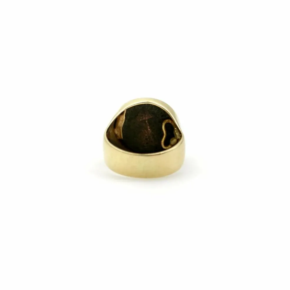 Bague ancienne en or avec pièce de monnaie du roi Agrippa Ier