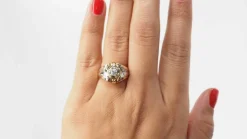 Bague ancienne en or bicolore et diamant