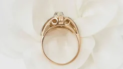 Bague ancienne en or bicolore et diamant