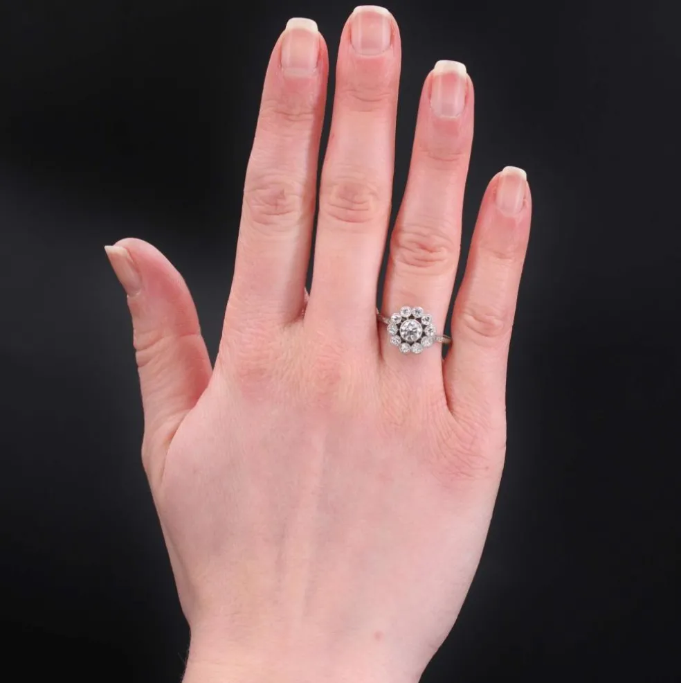 Bague ancienne fleur de diamants