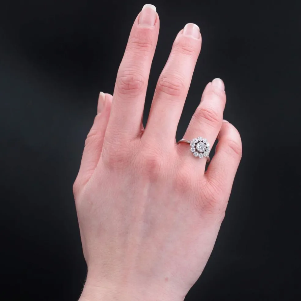 Bague ancienne fleur de diamants