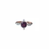 Bague Ancienne Grenat et Diamants sur Or Rose