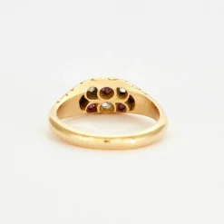 Bague Ancienne Jarretière Rubis Diamants