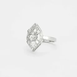 Bague ancienne losangique diamants