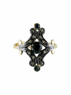 BAGUE ANCIENNE MOISSANITES & DIAMANTS