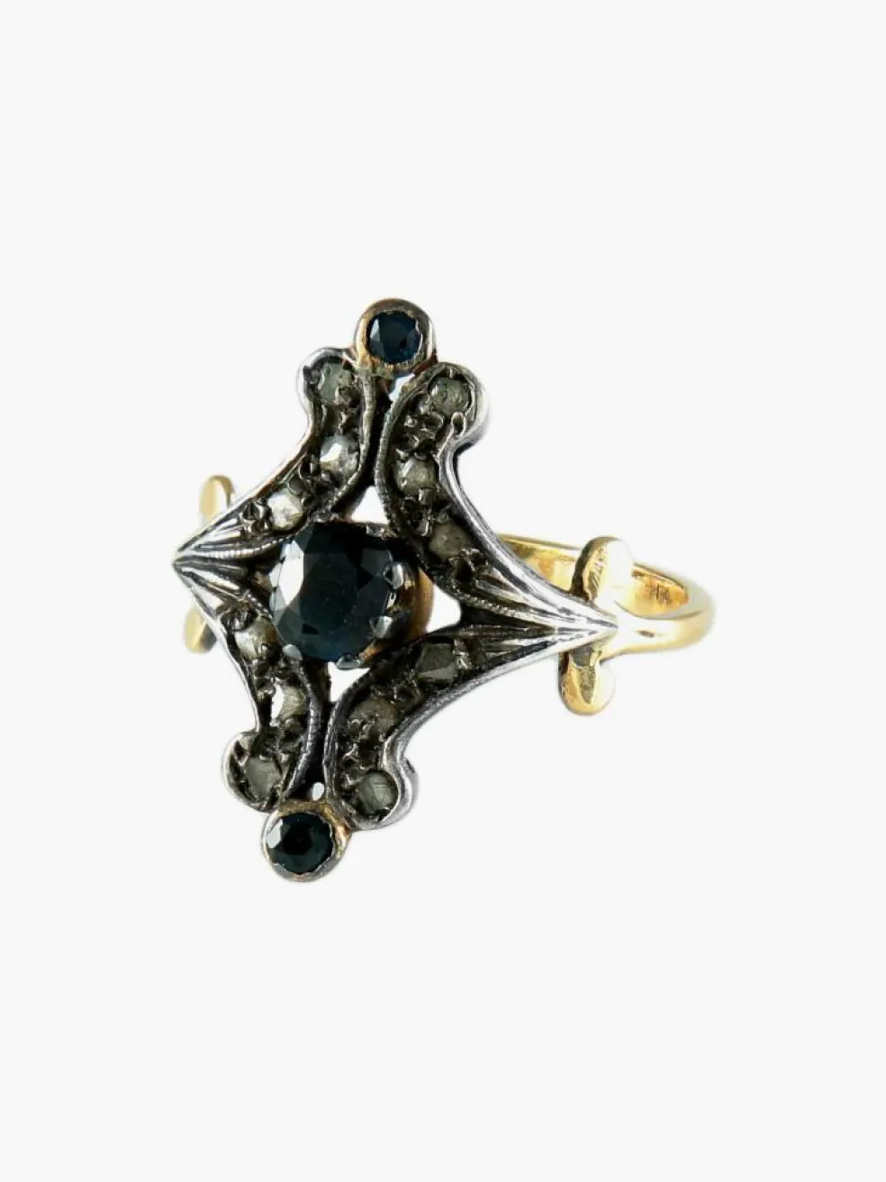 BAGUE ANCIENNE MOISSANITES & DIAMANTS