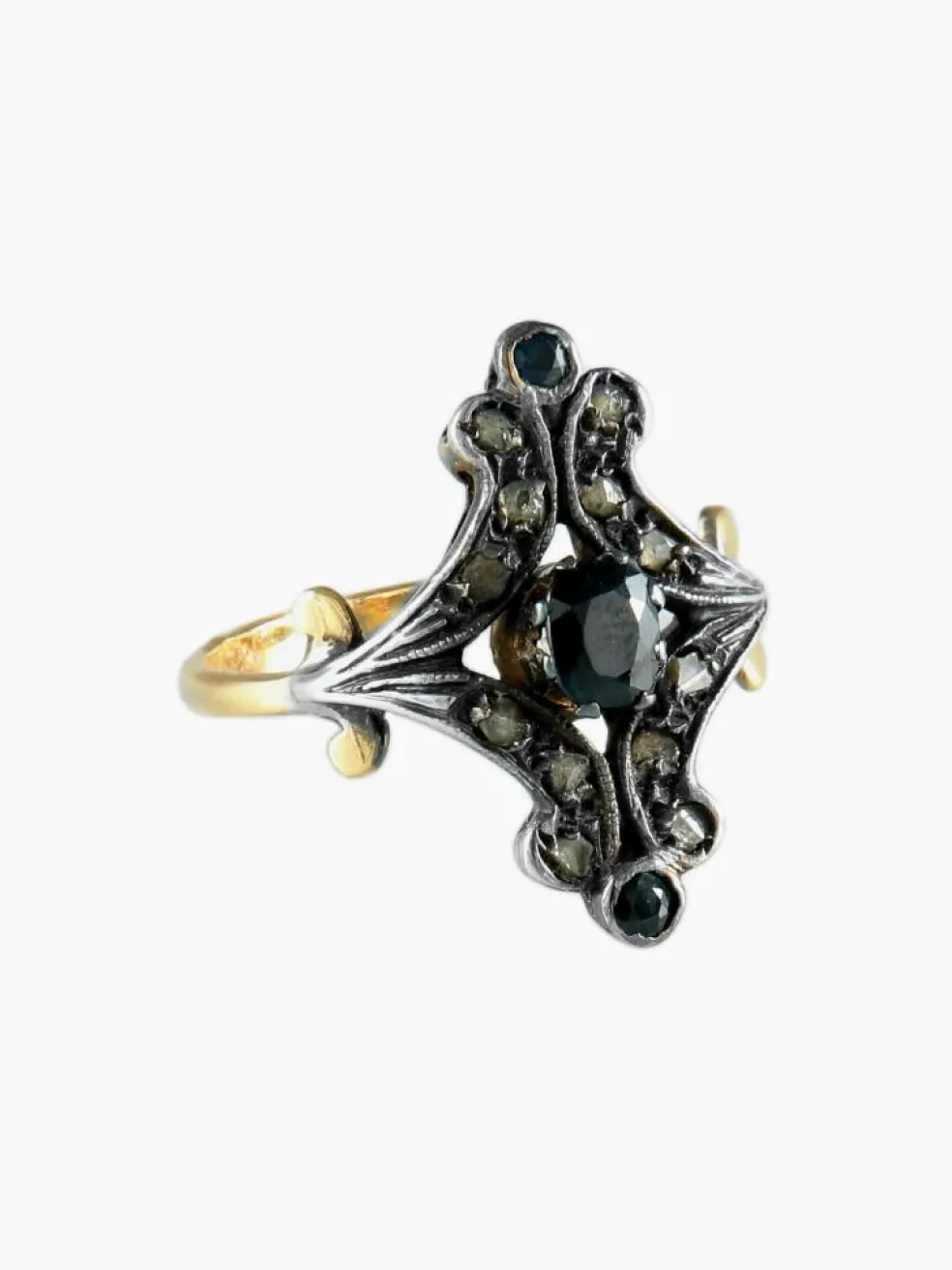 BAGUE ANCIENNE MOISSANITES & DIAMANTS