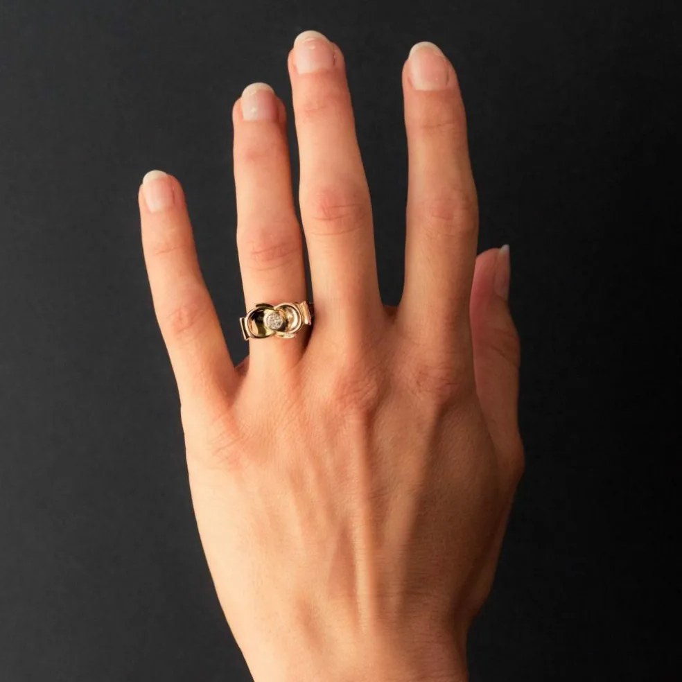 Bague ancienne noeud diamant