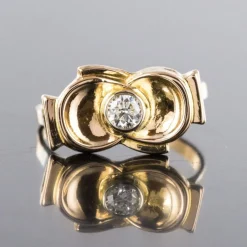Bague ancienne noeud diamant