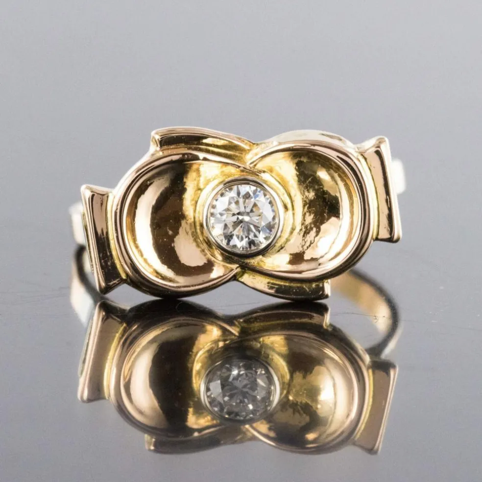 Bague ancienne noeud diamant