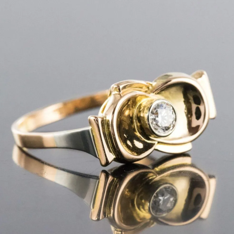 Bague ancienne noeud diamant