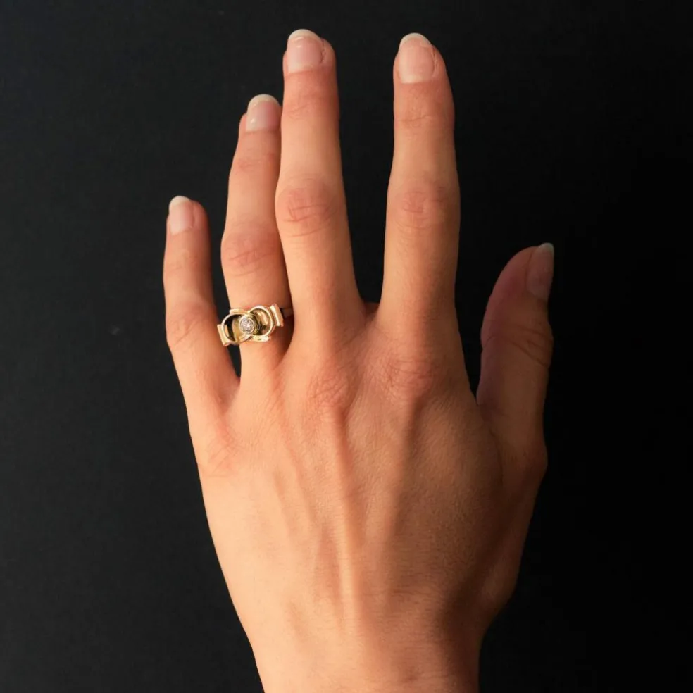 Bague ancienne noeud diamant