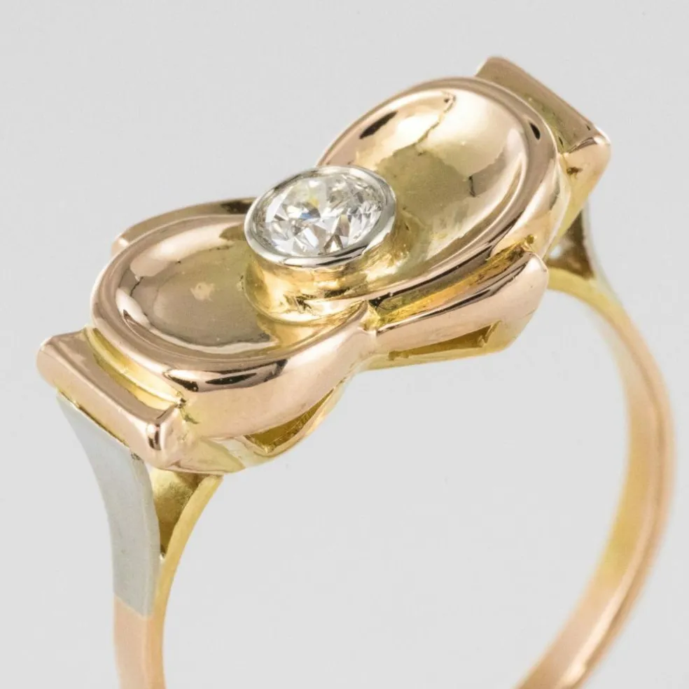 Bague ancienne noeud diamant