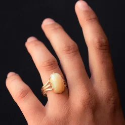 Bague ancienne Opale Australienne et Or