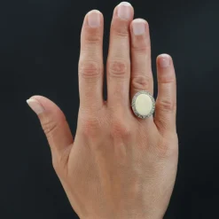 Bague ancienne opale et diamants